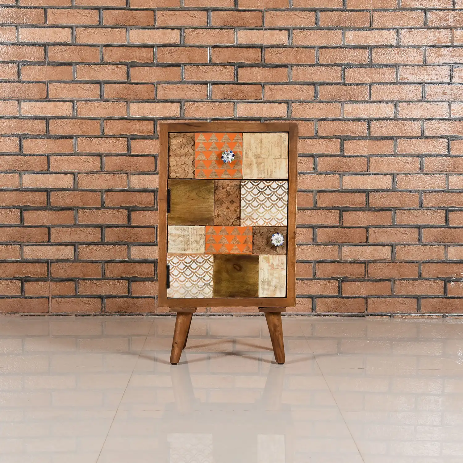 Mango Wood Bedside with 1 Drawer & 1 Door (KD) - popular handicrafts